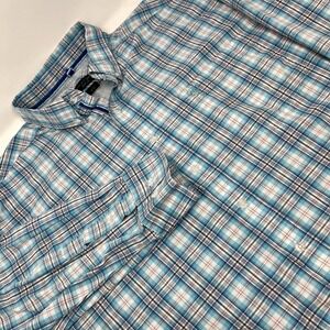 Ariat Pro Series Men XXL Blue Plaid Quimby Classic Long Sleeve Button Down Shirt